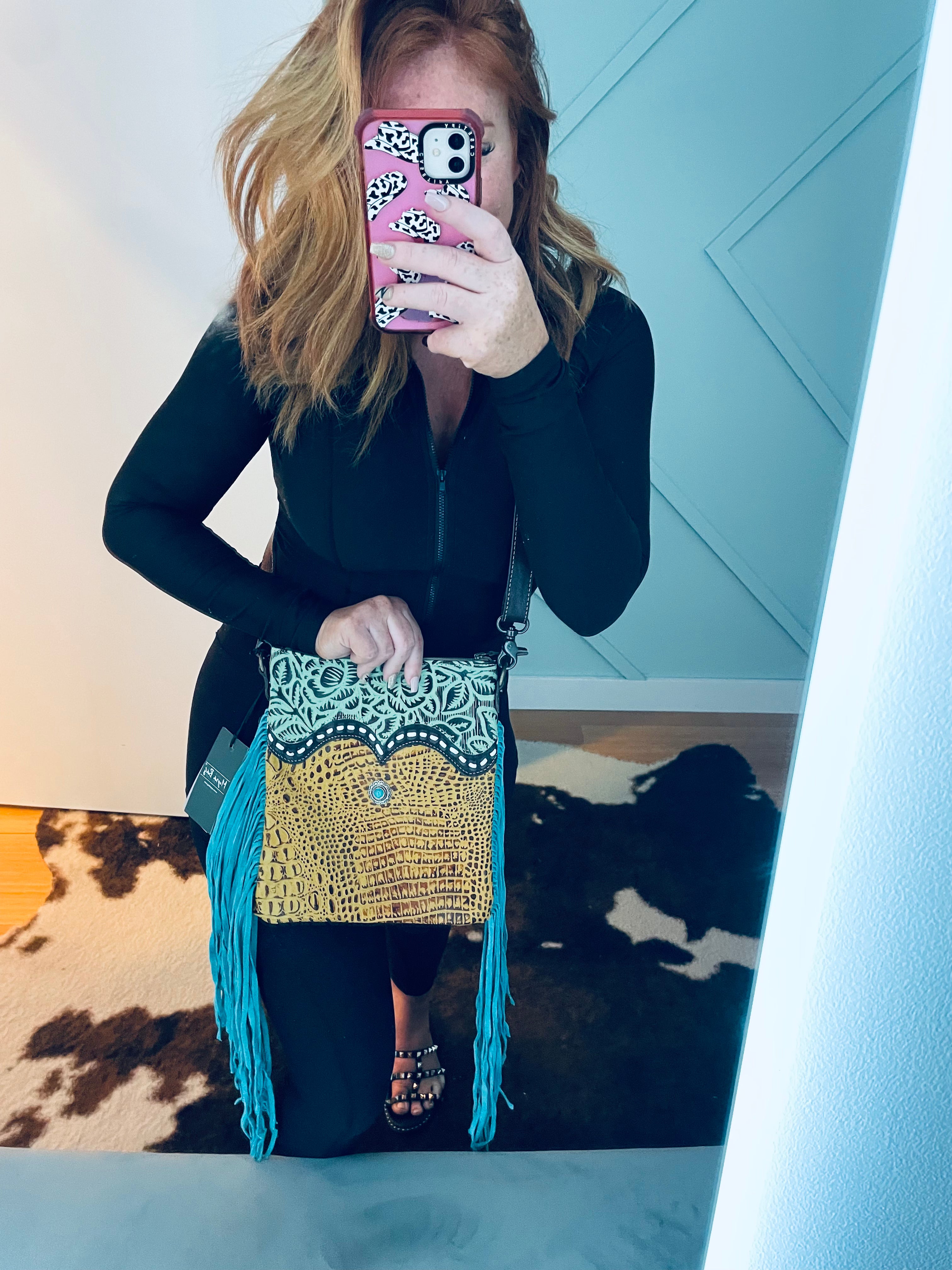 The Turquoise Ostrich Crossbody