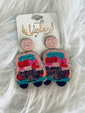 Valentines Day Truck Earrings